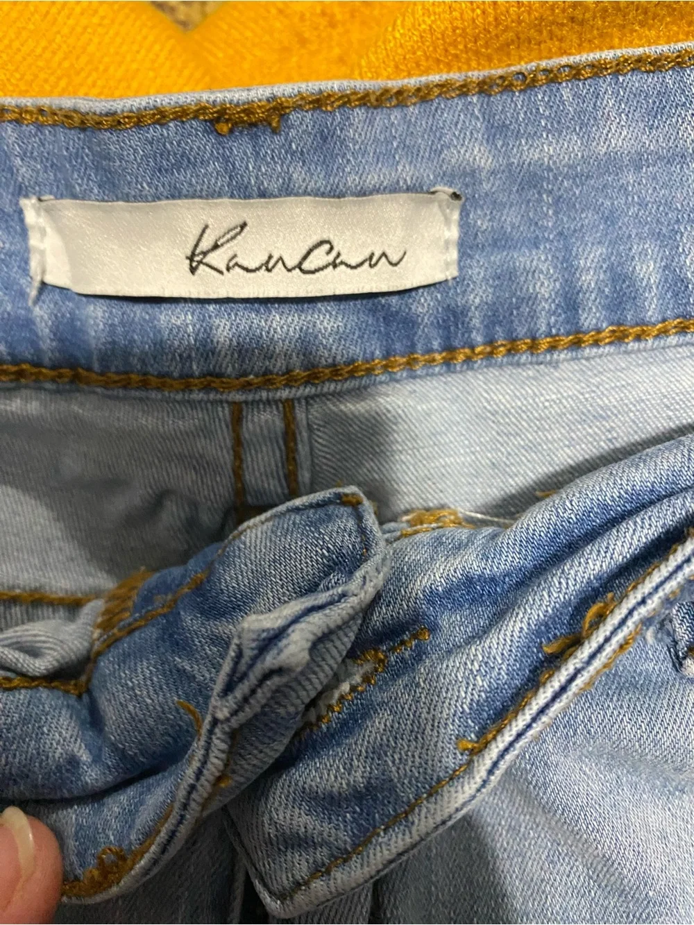 KanCan Light Wash Distressed Denim Shorts